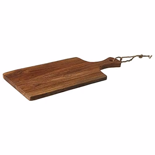 Premier Housewares Brown Solid Wood Rectangular Chopping and Serving Board with Hanging Loop – 1