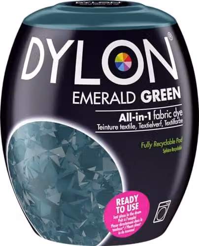 Dylon Fabric Dye Pods for Clothes and Soft Furnishings, Emerald Green, 350g – 1