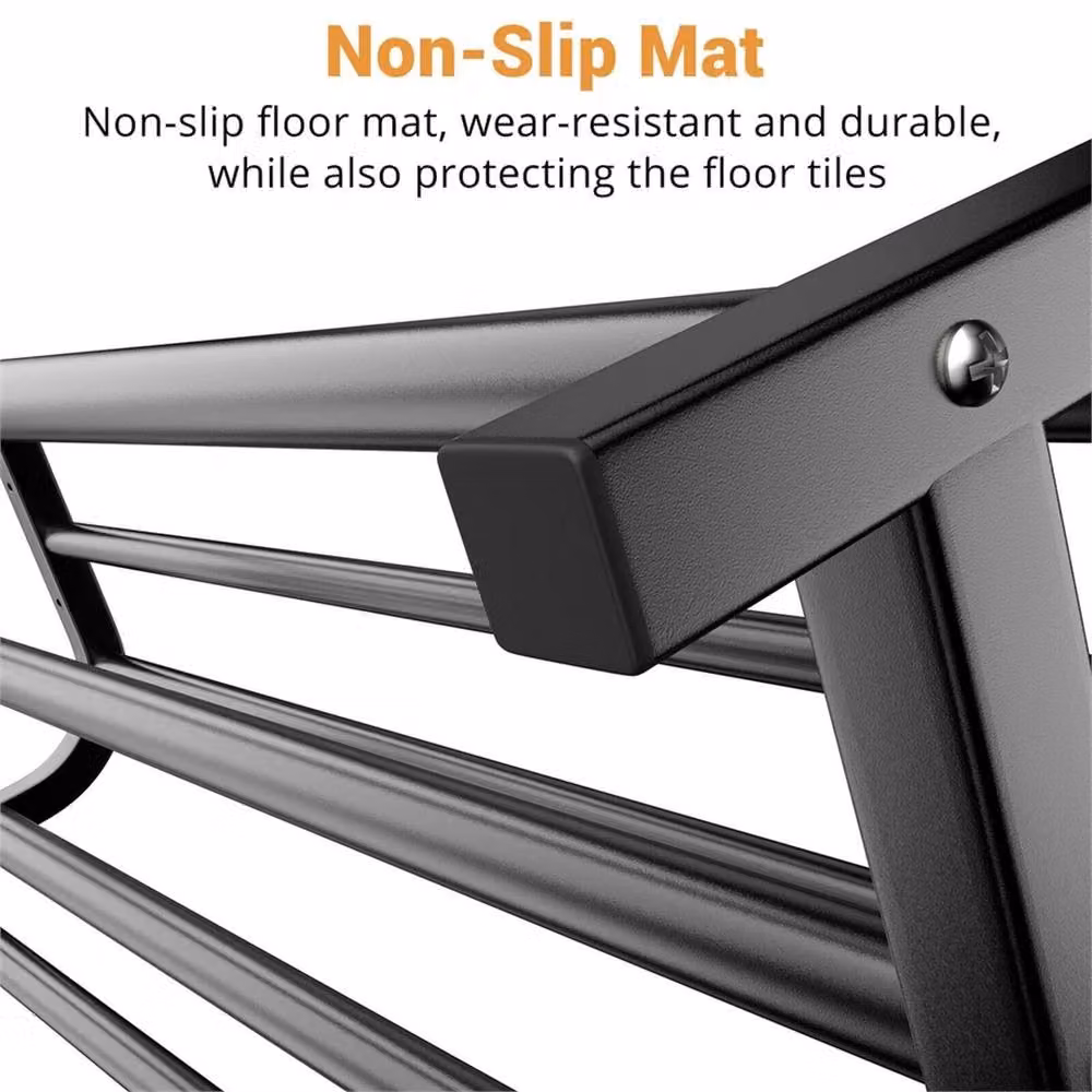 NESTLUNE Black Heavy Duty Double Clothes Rail with Matt Metal Finish, W: 146.0 cm, H: 110.0 cm – 4