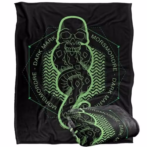 Logovision Harry Potter Morsmordre Dark Mark Icon Super Soft Fleece Throw Blanket, W: 152 cm, D: 127 cm