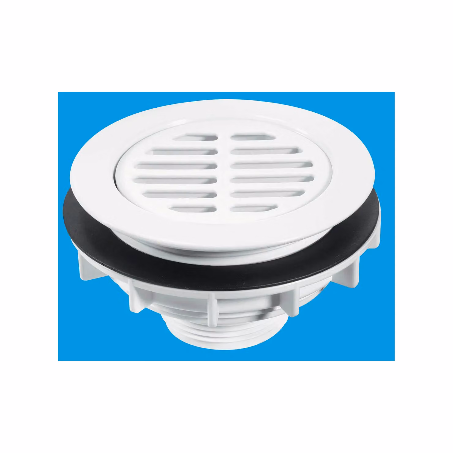 McAlpine White Plastic High Flow Round Point Drain Shower Waste, Diameter: 113 mm – 2