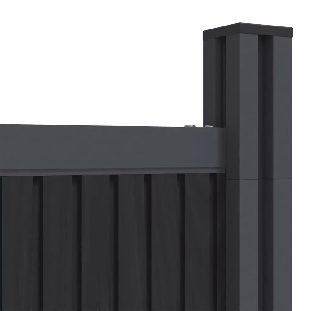 Berkfield Home Grey WPC and Aluminium Opaque Fence Panel, W: 1564 cm, H: 186 cm – 5