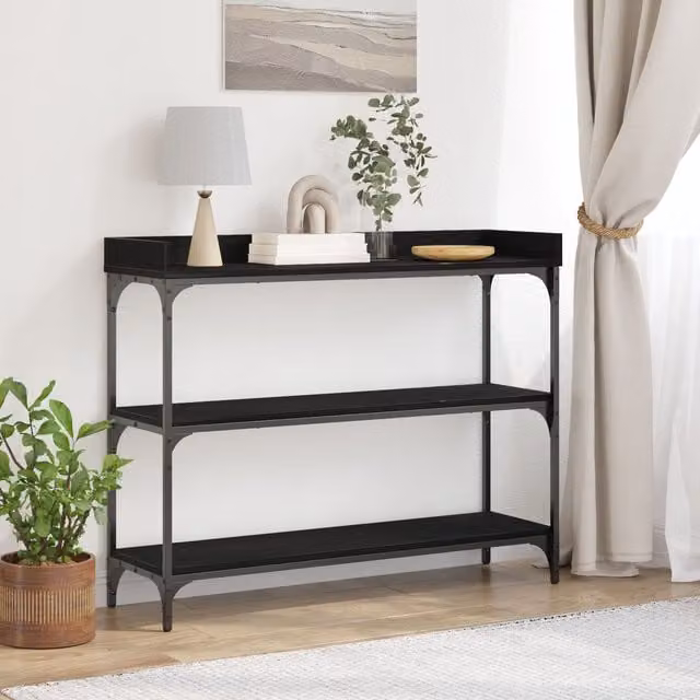 Berkfield Home Black Oak Console Table, W/D/H: 100 x 30 x 80 cm