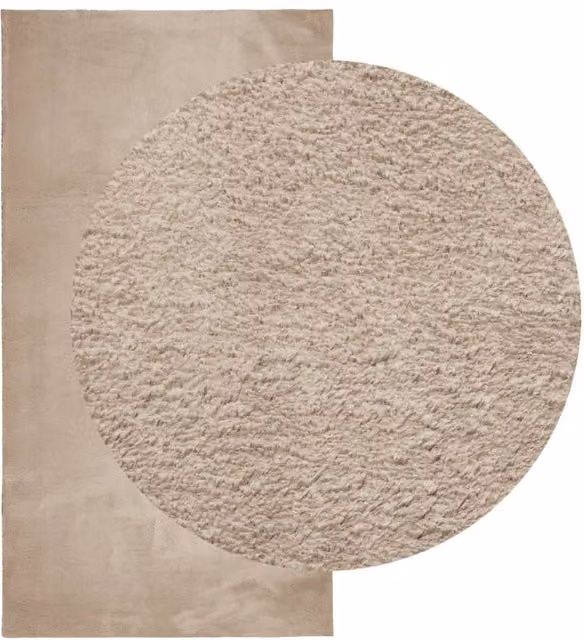 Berkfield Home HUARTE Short Pile Washable Soft Rug in Sand, W/D/H: 110 x 60 x 1 cm