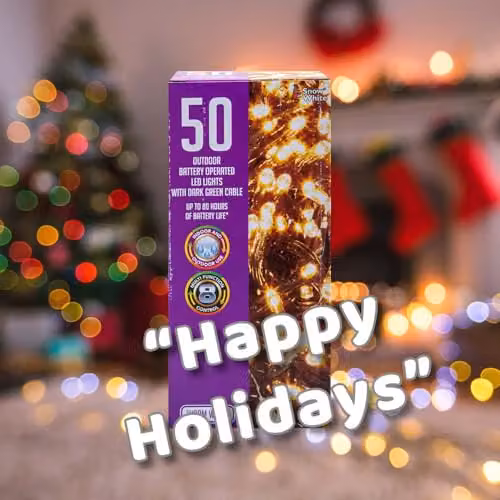 VFM e-Store Warm White Christmas String Lights with 50 Bulbs and White Cable – 4