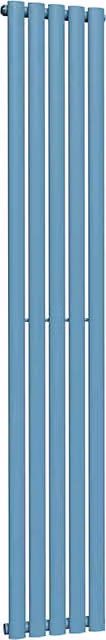 Lux Heat Oval Coloured Vertical Radiator in Denim Blue, H 180 cm x W 30 cm