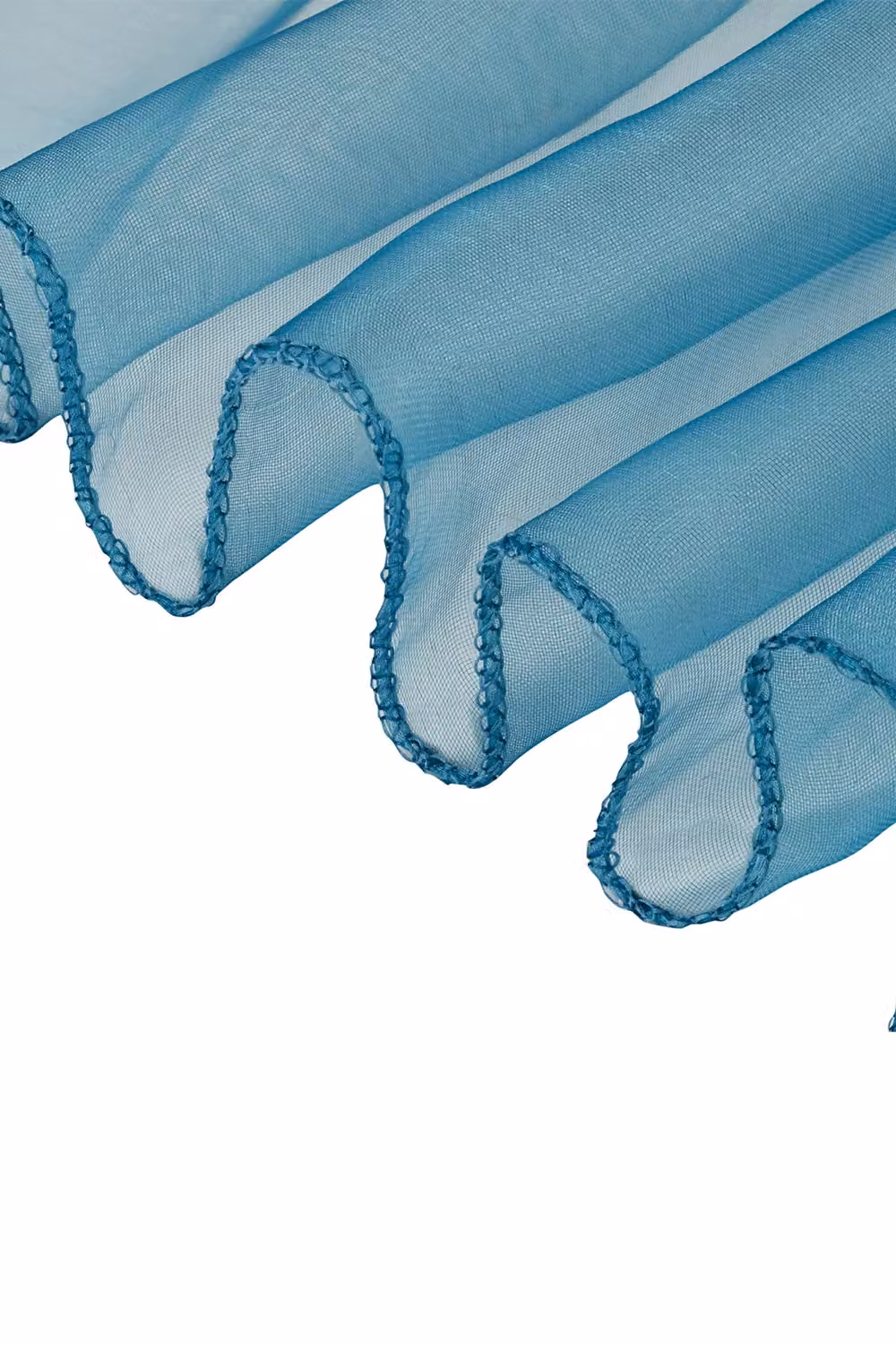 Neel Blue Organza Chair Sashes in Petrol and Turquoise for Party Decoration, W: 17 cm, L: 280 cm – 2