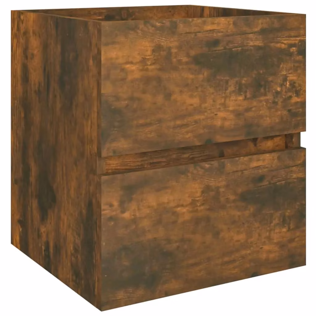 Berkfield Home Smoked Oak Wall Mounted Sink Cabinet in Brown, W/D/H: 41 x 38.5 x 45 cm – 2