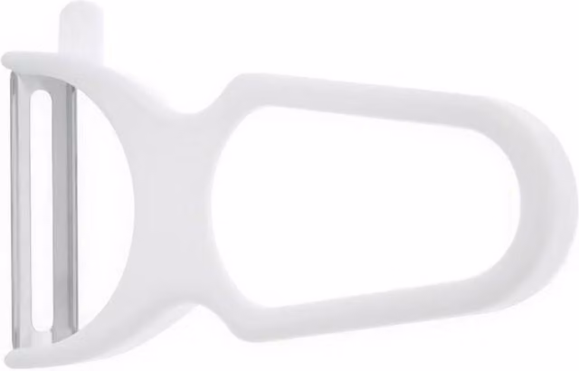 Chef Aid White Peeler with Stainless Steel Blade and Plastic Handle