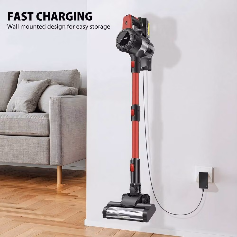 NESTLUNE 5000W Bagless Upright Stick Vacuum Cleaner for Pet Hair, Red, H: 100 cm, W: 15 cm, D: 15 cm – 2