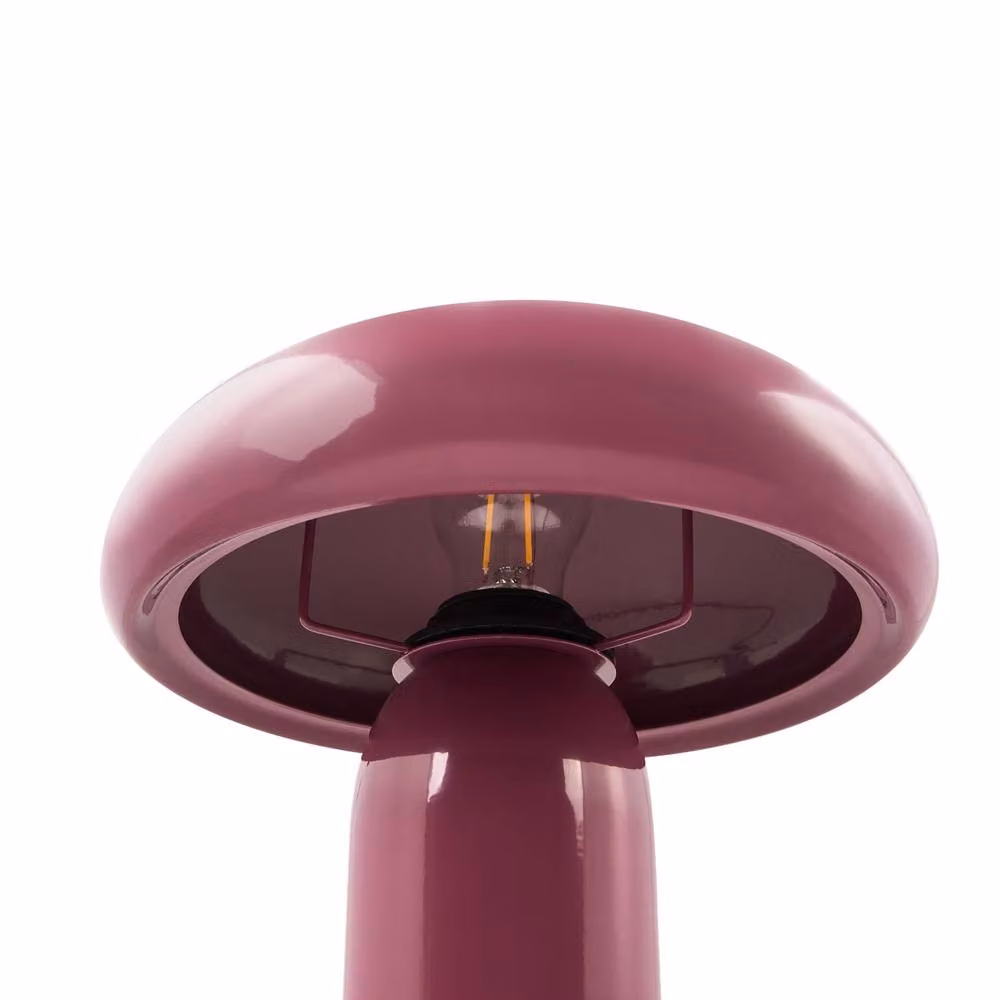 Wyld and Coco Red Mushroom Table Lamp with Metal Base – 5