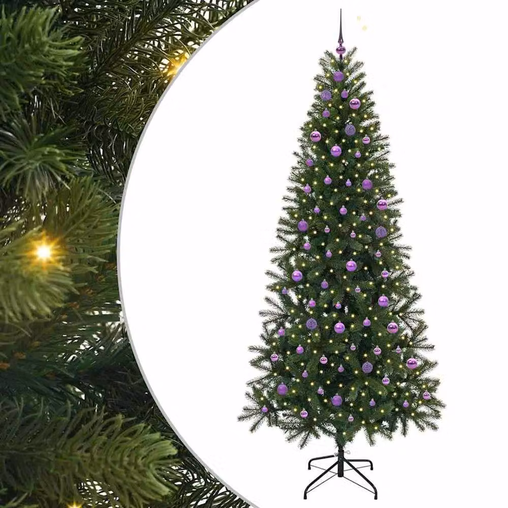 Berkfield Home Elegant Green Artificial Christmas Tree with 300 LEDs, Height: 240 cm – 3