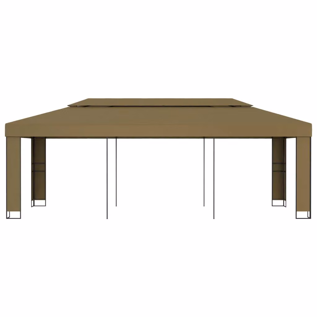 Berkfield Home Double Roof Gazebo in Beige, W: 6 m, D: 3 m – 2