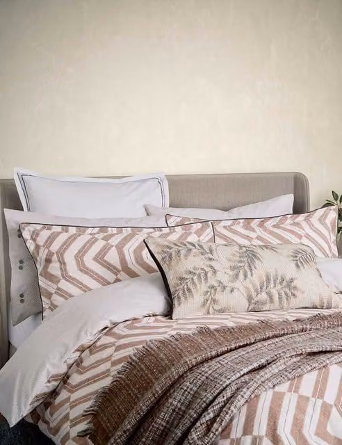 Bedeck of Belfast Osanna 2 Pack Pure Cotton Graphic Pillowcases, White and Multicolour