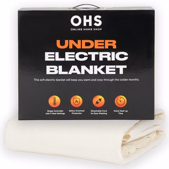 OHS Electric Heated Blanket Throw in White, W x H: 140 x 200 cm