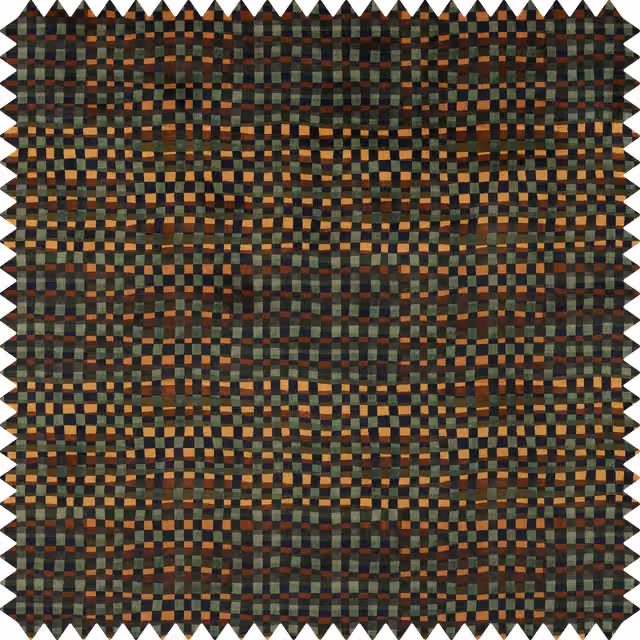 House of Hackney Martello Check Velvet Fabric in Bark and Multicolour Brown