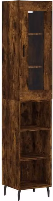 Berkfield Home Smoked Oak Highboard in Brown, W/D/H: 34.5 x 34 x 180 cm – 1