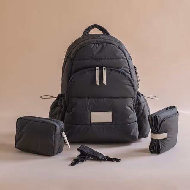 Avery Row Baby Changing Backpack in Soft Black
