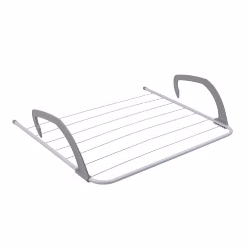 JVL White Foldable Over Door Radiator Clothes Drying Airer Made of Coated Steel