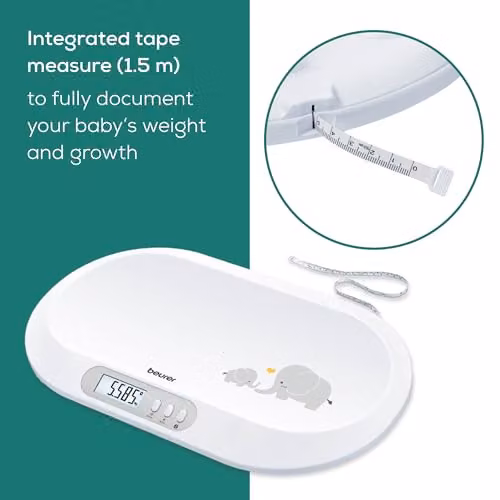 Beurer BY90 White Baby Scale with Bluetooth App Control and Integrated Measuring Tape – 2
