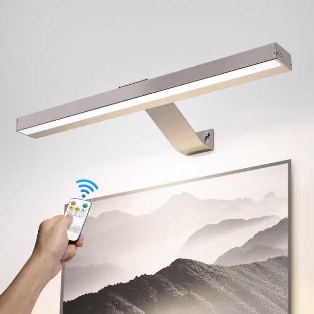 Harper Living Magnetic Rechargeable LED Picture Light for Wall, Dimmable with Remote Control, Gold/Brass or Silver – 1