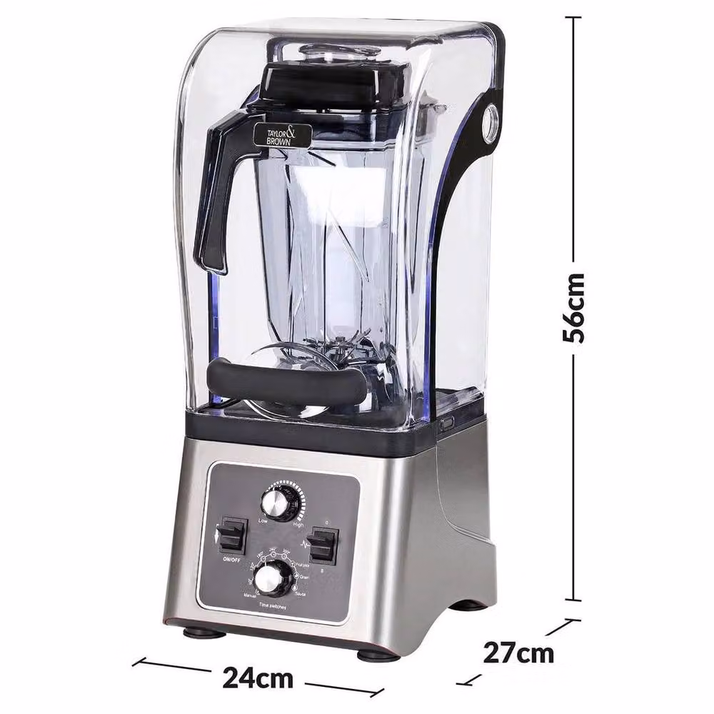 FLAVORA 2.5L Commercial Bar Blender with Sound Enclosure and Juicer in Grey, W/D/H: 100 x 15 x 15 cm – 2