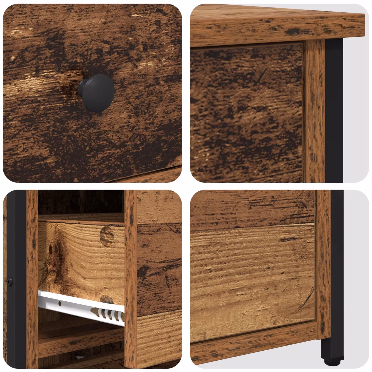 Berkfield Home Old Wood Rustic Medium Table in Brown – 4