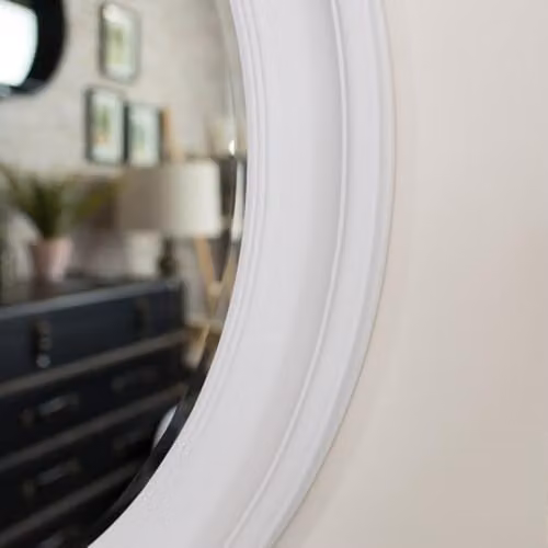 Melody Maison Round Vintage White Wall Mirror W/D/H: 60 x 60 x 60 cm – 4