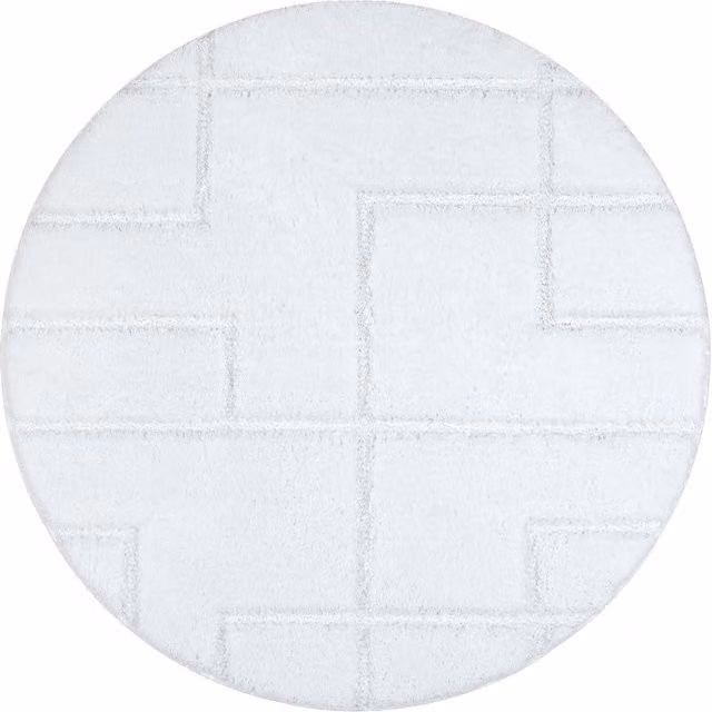 RugsX White Round Bath Mat, Diameter: 100 cm