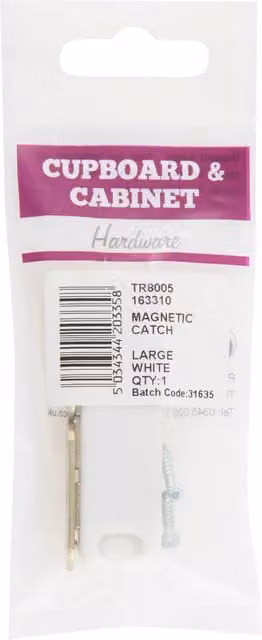 Hiatt Large Magnetic Catches in White with Screw Fixings