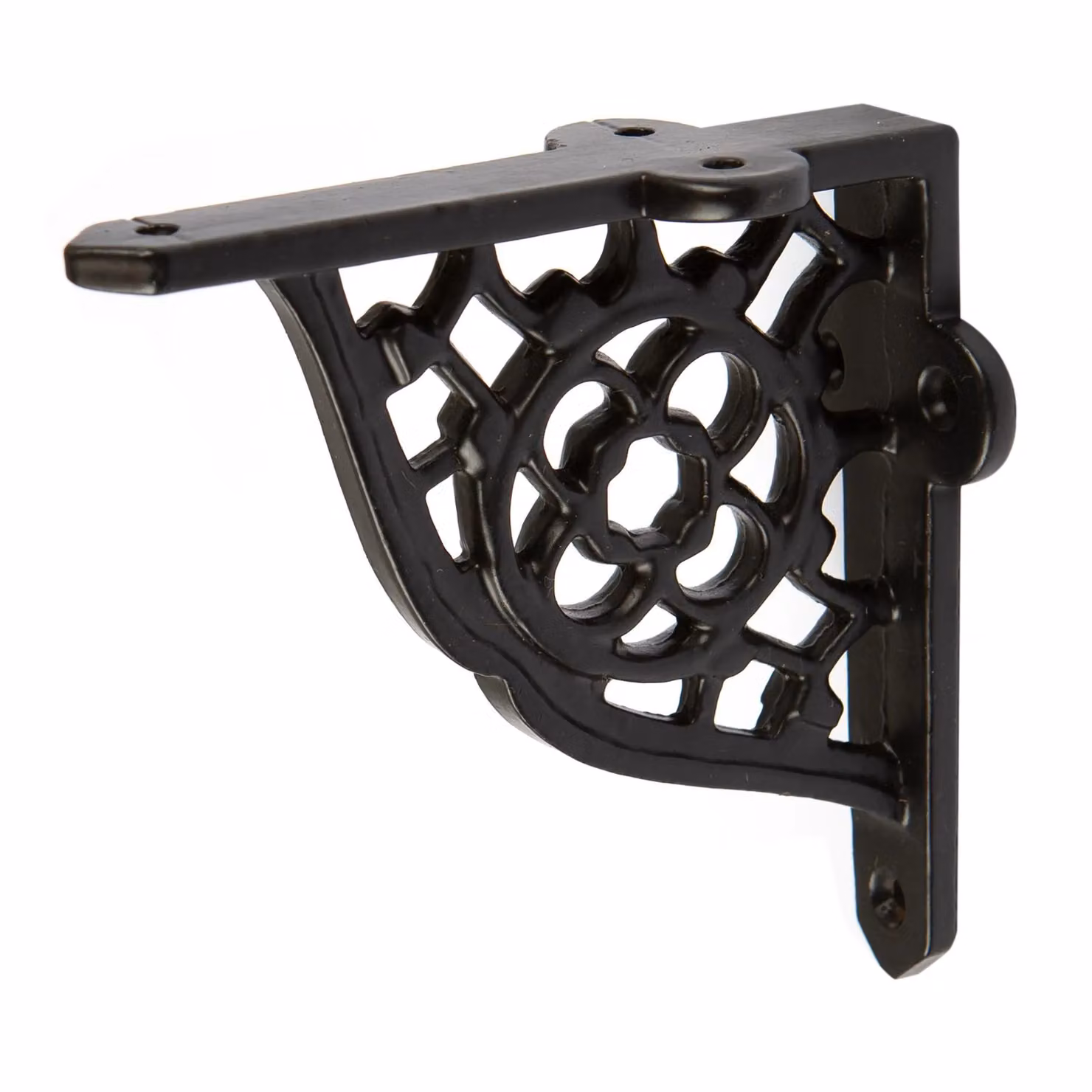 Hammer and Tongs Honeycomb Iron Shelf Bracket, Pack of 4, Matt Black, Diameter: 100 mm – 4