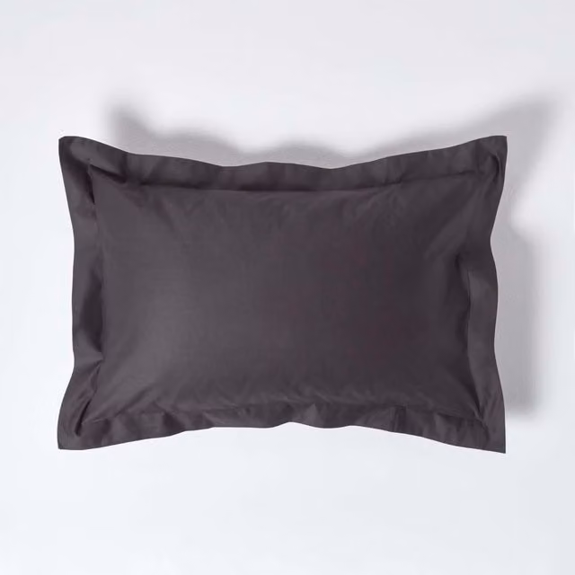 Homescapes 1000 Thread Count Egyptian Cotton Oxford Pillowcase in Grey – 1