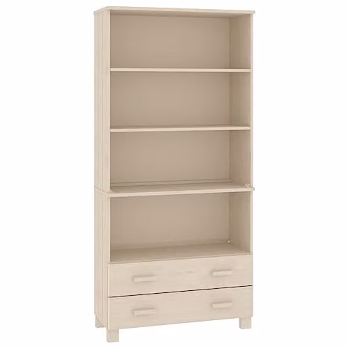 vidaXL HAMAR Highboard in Rustic Honey Brown Solid Wood and MDF, H 180.0 x W 85.0 x D 35.0 cm