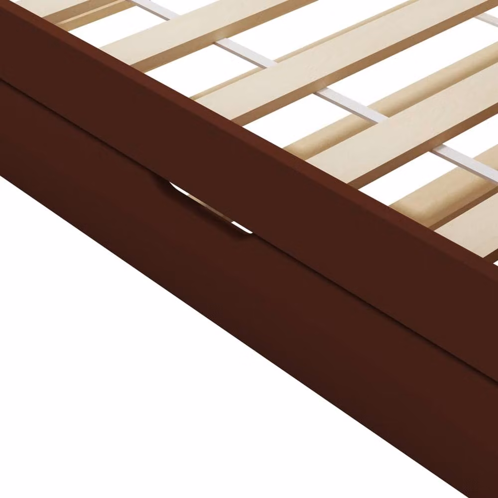 Berkfield Home Pull-out Sofa Bed Frame in Dark Brown Pinewood, W/D/H: 90 x 200 x 66 cm – 5