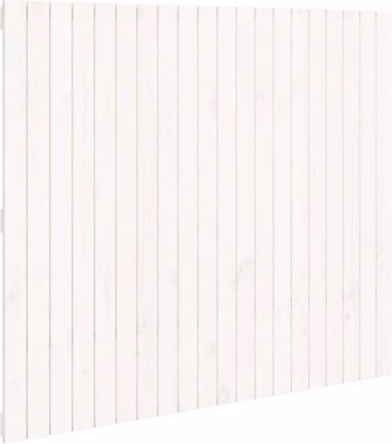 Berkfield Home White Solid Pine Wood Wall Mounted Headboard W: 127.5 cm, D: 3 cm, H: 110 cm
