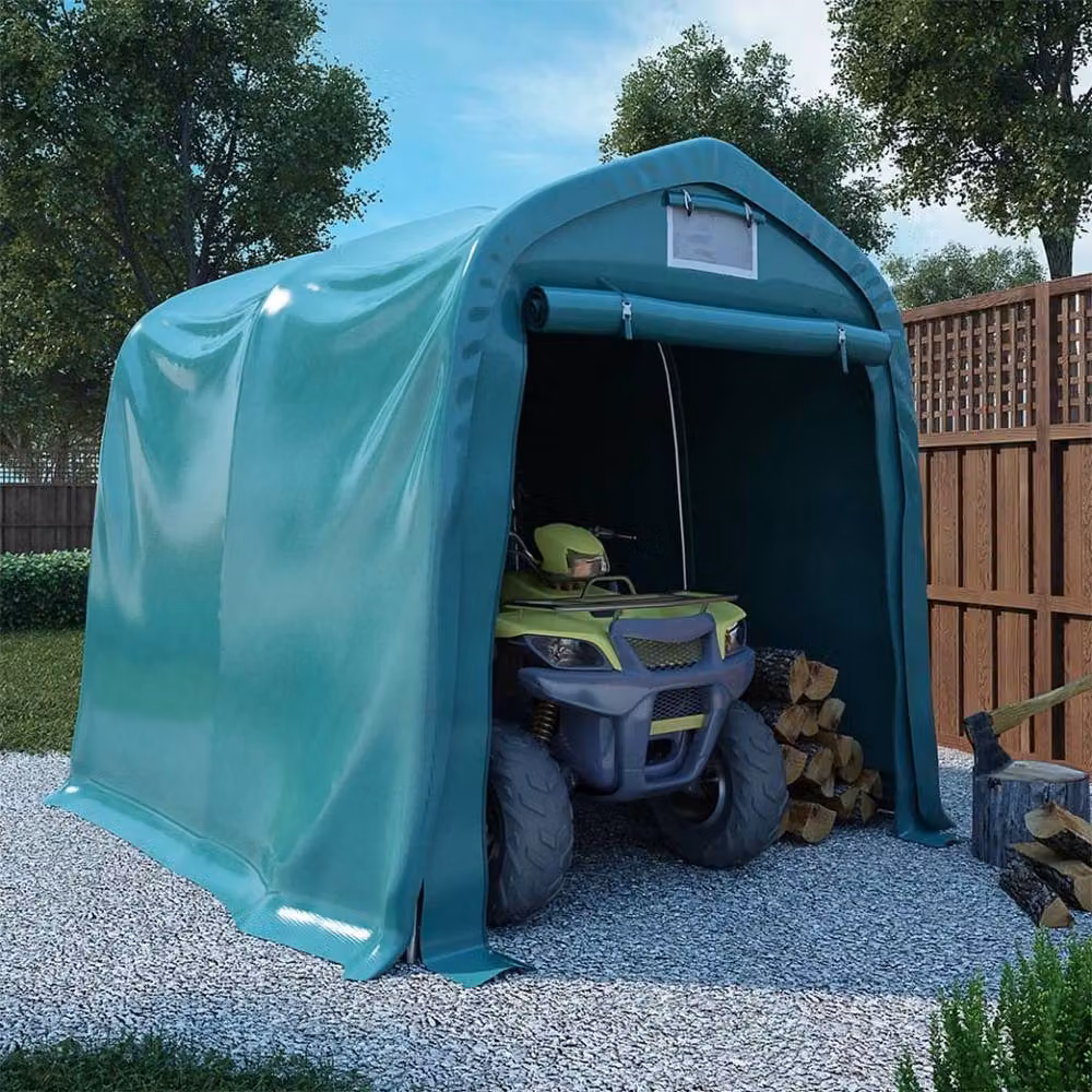 Berkfield Home Durable PVC Gable Garage Tent in Green, W/D/H: 240 x 240 x 240 cm – 2