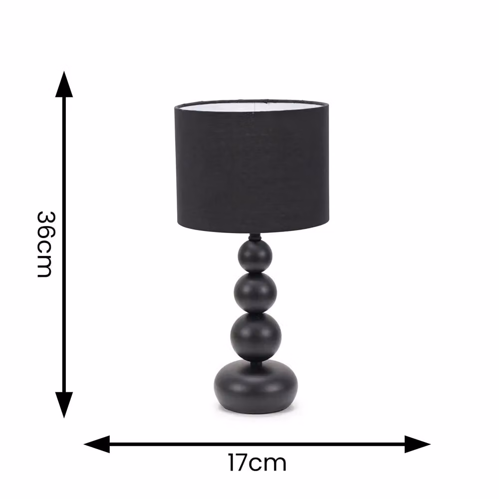 ValueLights Marissa Stacked Ball Table Lamp in Black with LED Bulb – 4