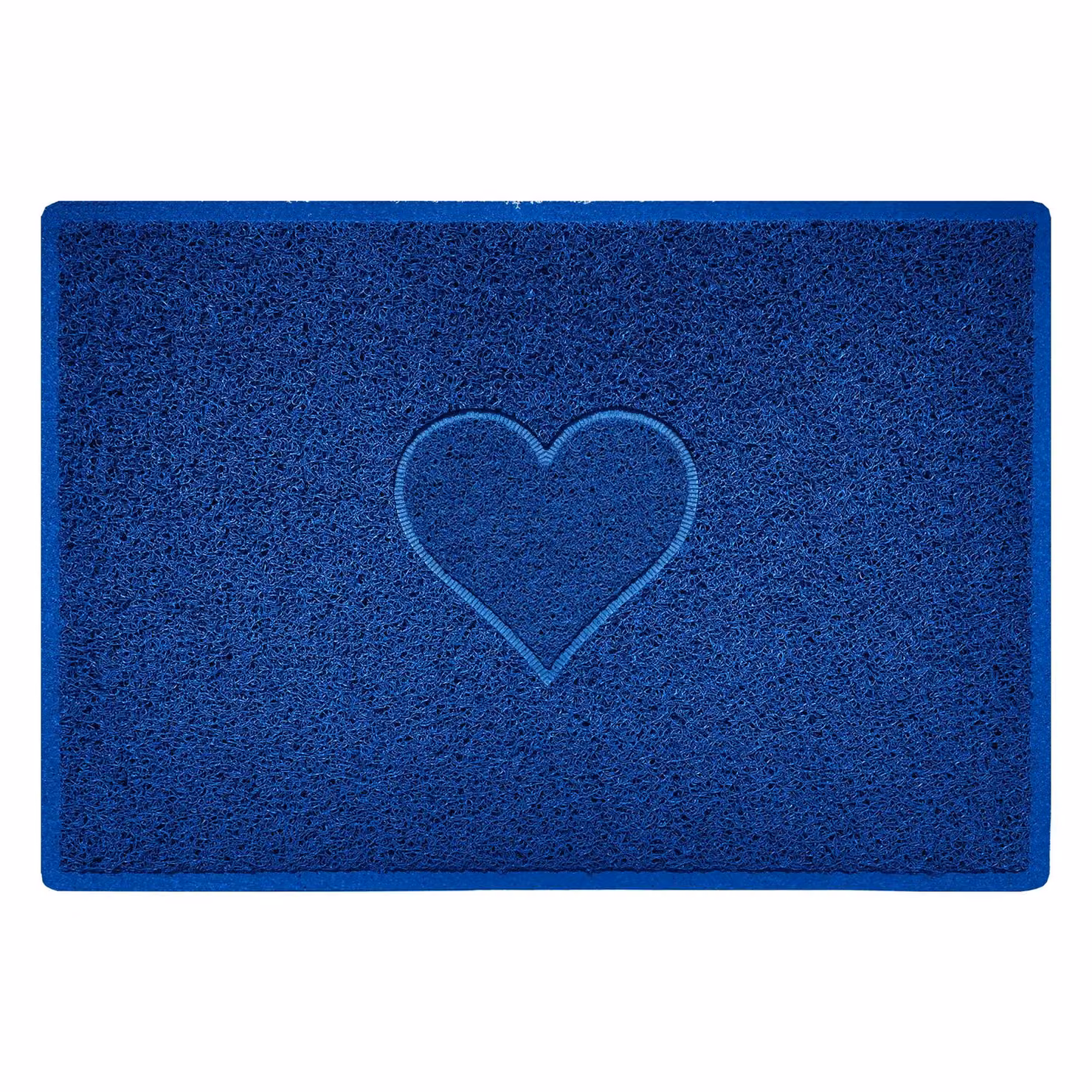 Nicoman Blue Embossed PVC Heart Doormat, W: 90 cm, D: 60 cm – 2