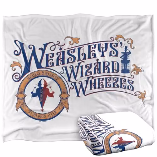 LOGOVISION Harry Potter Weasleys Shop Super Soft Silky Touch Fleece Throw Blanket, Multicolour, W: 152.4 cm x D: 127.0 cm – 1