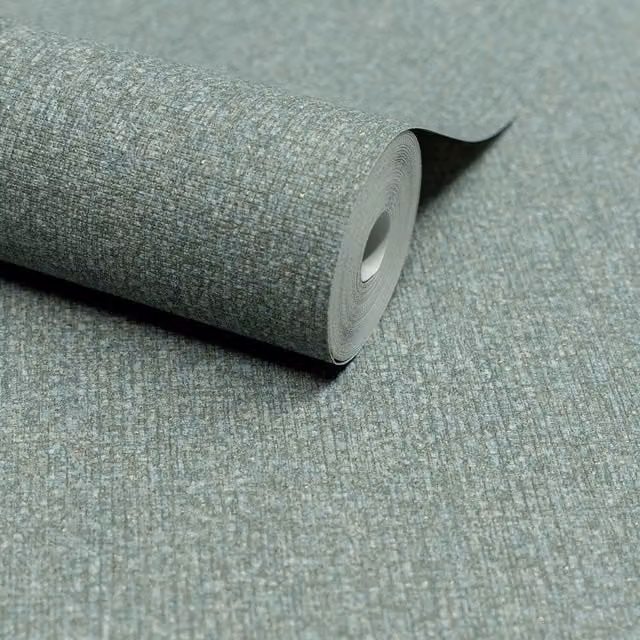Grandeco Boutique Monroy Semi Plain Embossed Abstract Wallpaper in Petrol Turquoise