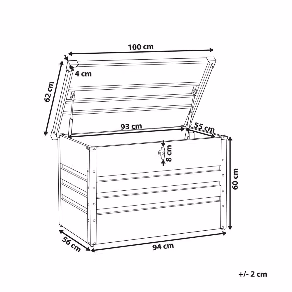 Wyld and Coco Industrial Garden Storage Box in Grey Galvanised Steel, 300 L – 4