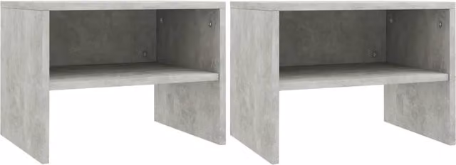 Berkfield Home Set of 2 Bedside Cabinets in Concrete Grey, W/D/H: 40 x 30 x 30 cm – 1
