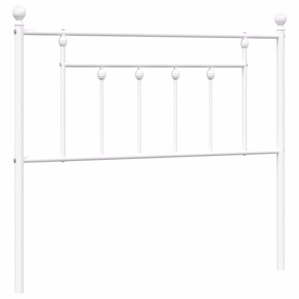 Berkfield Home Classic Metal Headboard in White – 2