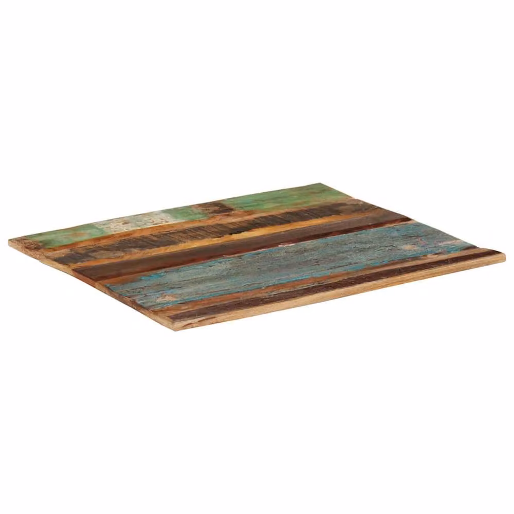 Berkfield Home Rectangular Table Top in Multicolour Solid Reclaimed Wood, W: 70 cm, D: 80 cm, H: 1.5 cm – 2