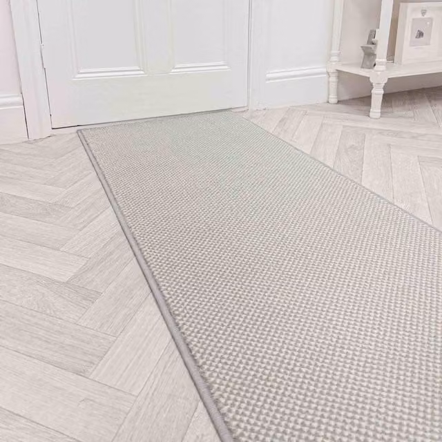 runrug Hazy Grey Hallway Carpet Runner Rug, W: 60 cm, L: 240 cm – 1