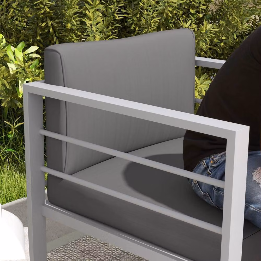 Wyld Haus Ketael Set of 2 Anthracite Grey Metal Outdoor Garden Chairs with Cushions – 7