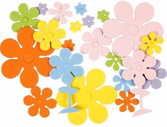 KDMD 3 Pack Adhesive Spring Foam Flowers in Multicolour Assorted Designs
