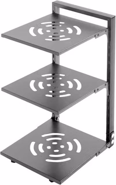 VOGREX 3 Tier Carbon Steel Freestanding Pot Rack for Pans and Saucepans in Grey – 1