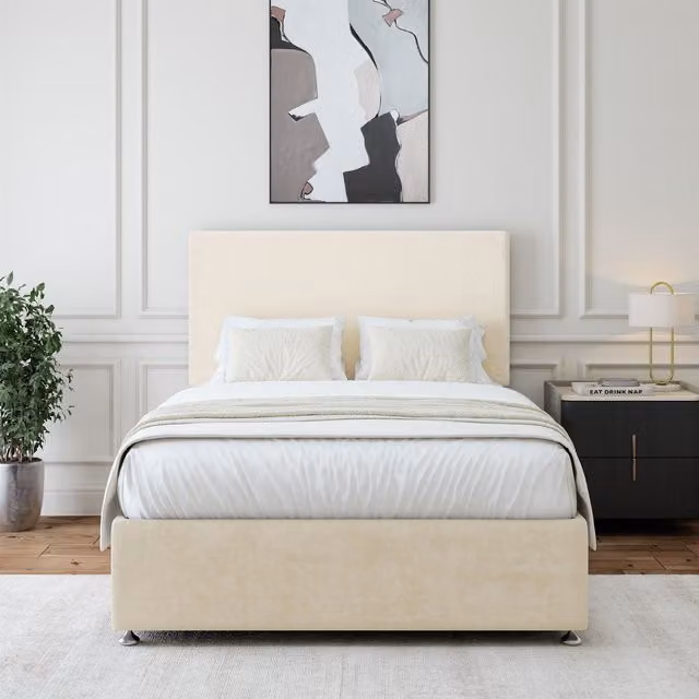 Bedmaster Luxury Velvet Divan Base in Natural, Single Size