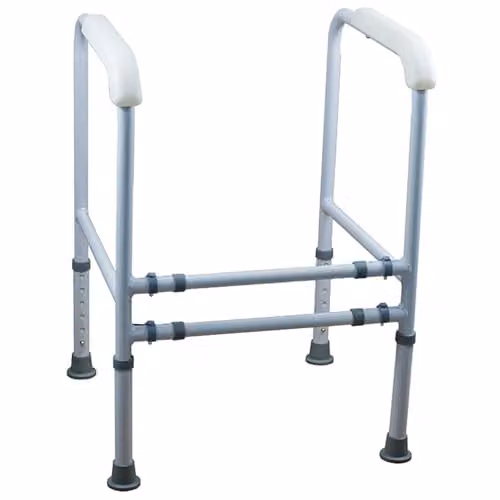Gr8 Home Free Standing Adjustable Toilet Frame Support Safety Grab Handle Rail in White – 2
